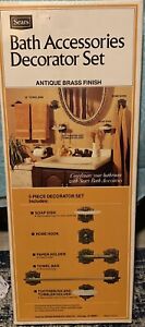 Vintage Sears 5pc Bath Accessories Decortor Set New Old Stock Soap Dish Etc