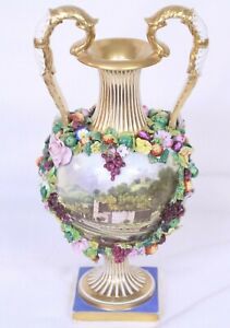 Bloor Derby Vase Porcelain 19th Century English Urn Victorian