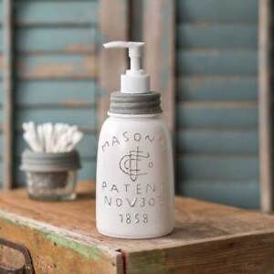 White Midget Pint Mason Jar Soap Dispenser