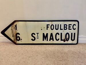 Vintage 1950s French Enamel Embossed Road Sign 1 4m Long Lovely Francophilia
