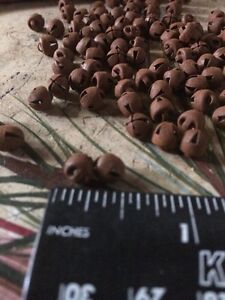 48 Primitive 6mm Rusty Look Tin Jingle Bells 1 4 In 1 4 Christmas Craft Supply