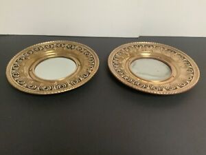 Vintage Pair Of English Linton Brass Mirrors