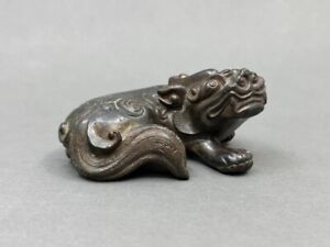 A Chinese Bronze Buddha Lion Pi Xie Scroll Weight Ming Dynasty