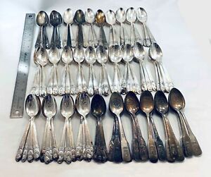 Lot Of 150 Assorted Silverplate Souvenir Teaspoons Us Presidents States
