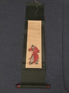 Antique Hanging Silk Scroll Rare China Shoki Signed 18 5 Inches Image Lu Hui
