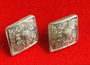 Ex Scarce Silver Plated Thistle Buttons Backmarked Ca 1890s Early 1900s