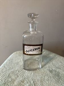 Antique Vintage Apothecary Glycerin Bottle