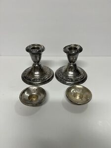 Vintage Gorham 1129 Sterling Silver Weighted Candle Holders Read Description 