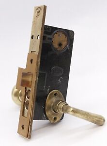 Antique Corbin Brass Door Knob And Lever Set With Mortise Lock
