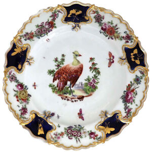 1763 English Chelsea Soft Paste Porcelain Exotic Bird Mecklenberg Strelitz Plate
