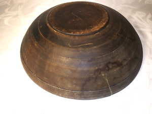 Large Antique Primitive Wood Dough Bowl 1800s Original Paint 17 1 2 Wide