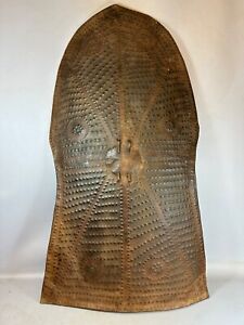 240533 Antique Iron 19th Cent African Kirdi Shield Certificate Cameroon