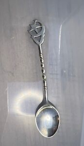 Antique Vintage Sterling Silver 925 Star And Crescent Islam Sugar Tea Spoon