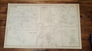 Antique Map Candia Epping Chester Rockingham Co N Hampshire 1892 Atlas