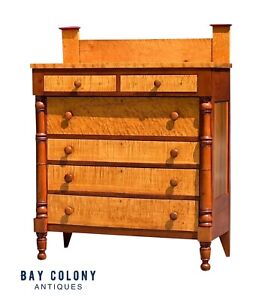 Early 19th Century Federal Birds Eye Maple Chest Of Drawers With Cherry Poplar