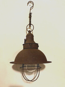 Primitive New Led Light In Distressed Metal Battery Operated