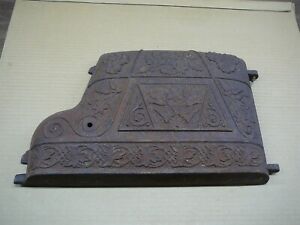 Antique Cast Iron Ornate Flowers Leaves Victorian Wood Burning Stove Door