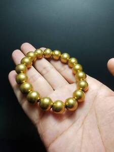 Real Leklai Gold Bead Bracelet Lp Somporn Magic Protect Wealth Money Thai Amulet
