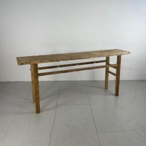 Vintage Industrial Wooden Console Side Workbench Table Ct2