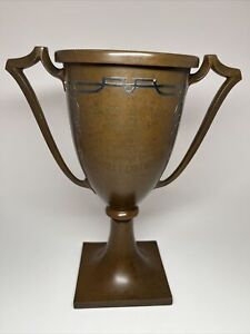 Antique 1925 Sterling Silver Crest Bronze Golf Trophy Carroll Cartwright 1308