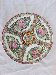 Vintage Chinese Porcelain Rose Medallion Plate 7 Pink Green Gold Famille