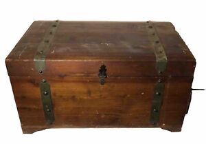 Vintage Wooden Chest Made From Brass And Cedar