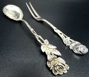 German 800 Silver 2 Serving Pieces 1 Serrated 5 Spoon 1 Hor Devours 4 Fork