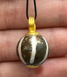 Very Unique Beautiful Ancient Gold Gilded Pumtek Bead