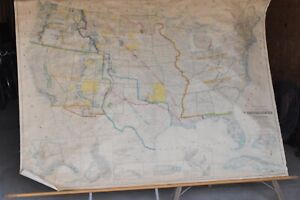Teddy Roosevelt Era 1904 General Us Land Office Large Roll Up Map Frank Bond