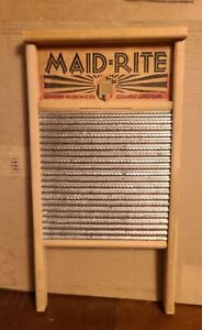 Vtg Columbus Ohio Washboard Co Antique Special Metal Washboard Maid Rite