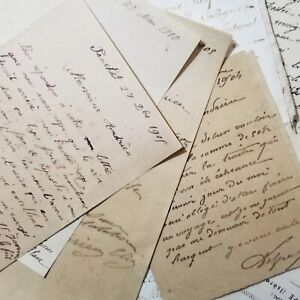Lot Of 20 French Ephemera Documents Calligraphy Handwritten Junk Journal Vintage