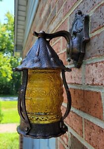 Markel Vintage Antique Porch Light Sconce Lantern Outside Fixture Arts Crafts