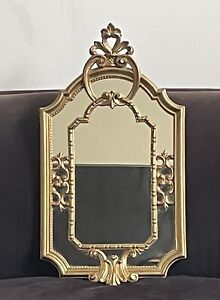 Rococo Florentine Gold Gilt French Wall Mirror Italy Gesso Wood 23 H 12 W