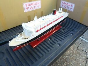 Queen Mary Ii High Quality Wooden Model Ship With Led Lights 32 Fully Assembly