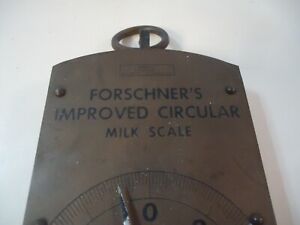 Vintage Large Brass Face Hanging Milk Market Scale R H Forschner Co
