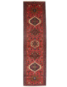 3x10 Farmhouse Decor Oriental Runner Rug Handmade Red Vintage Carpet 2 6x9 6