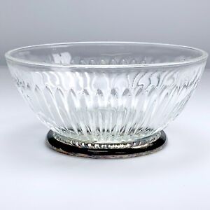 Vintage Silverplate And Crystal Footed Bowl 5 3 8 