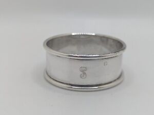 Vintage English Sterling Silver Napkin Ring S Initial Engraving Dated 1987