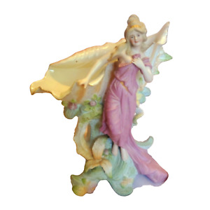 Figural Porcelain Seashell Centerpiece Antique German Nymph Fairy Victorian