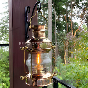 Antique Brass Copper Nautical Lantern 14 Ship Anchor Design New 