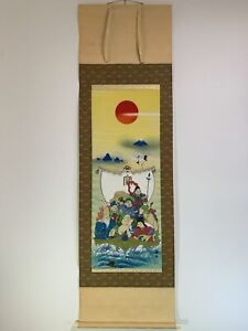 Hanging Scroll Japanese Art Painting Kakejiku Vintage Hand Paint Picture 964