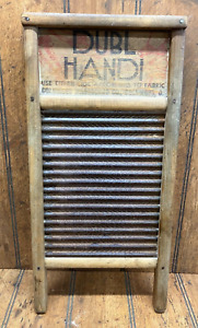 Vintage Rustic Dubl Handi Washboard 18 X 8 1 2 Columbus Washboard Co Oh