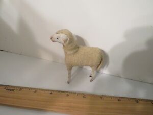 1900 S Rare Antique Putz German Sheep Stick Leg Wooly Toy Nativity 