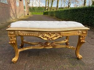 Vintage 1950s Bed Bench Footstool Banquette Re Finished And Reupholstered