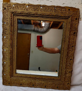 Large Wood Gold Gilt Frame Mirror