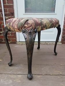 Antique Cast Iron Piano Bench Legs Set Of 4 Art Nouveau Vanity Stool Ball Claw