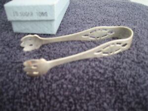 Sugar Cube Tongs 3 1 2 With Box Web Sterling Marked Cutwork