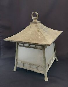 Vintage Japanese Bronze Hanging Lantern Toro Tourou Lighting H 28cm 7 8inch