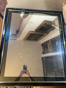 Large Gold Tone And Black Framed Mirror 24 5 Wide X 30 5 Tall X 1 25 Deep