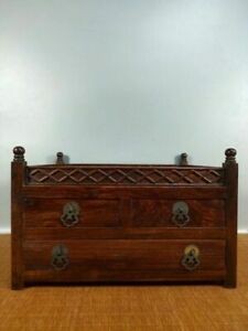 Chinese Natural Rosewood Handmade Carved Exquisite Tea Chests 23841